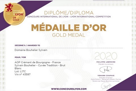 Médaille d'or concours international de Lyon 2020