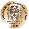 Medaille d'or Challenge du vin 